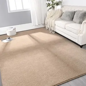 Beige Large Soft Modern Area Rugs for Living Room Bedroom,  Thickened Memory Foam Indoor Solid Minimalist Carpets, Non-Slip Comfy Rug for Boys Girls Nursery Room Home Decor, 4x6,5x7,5x8,6x9 Feet