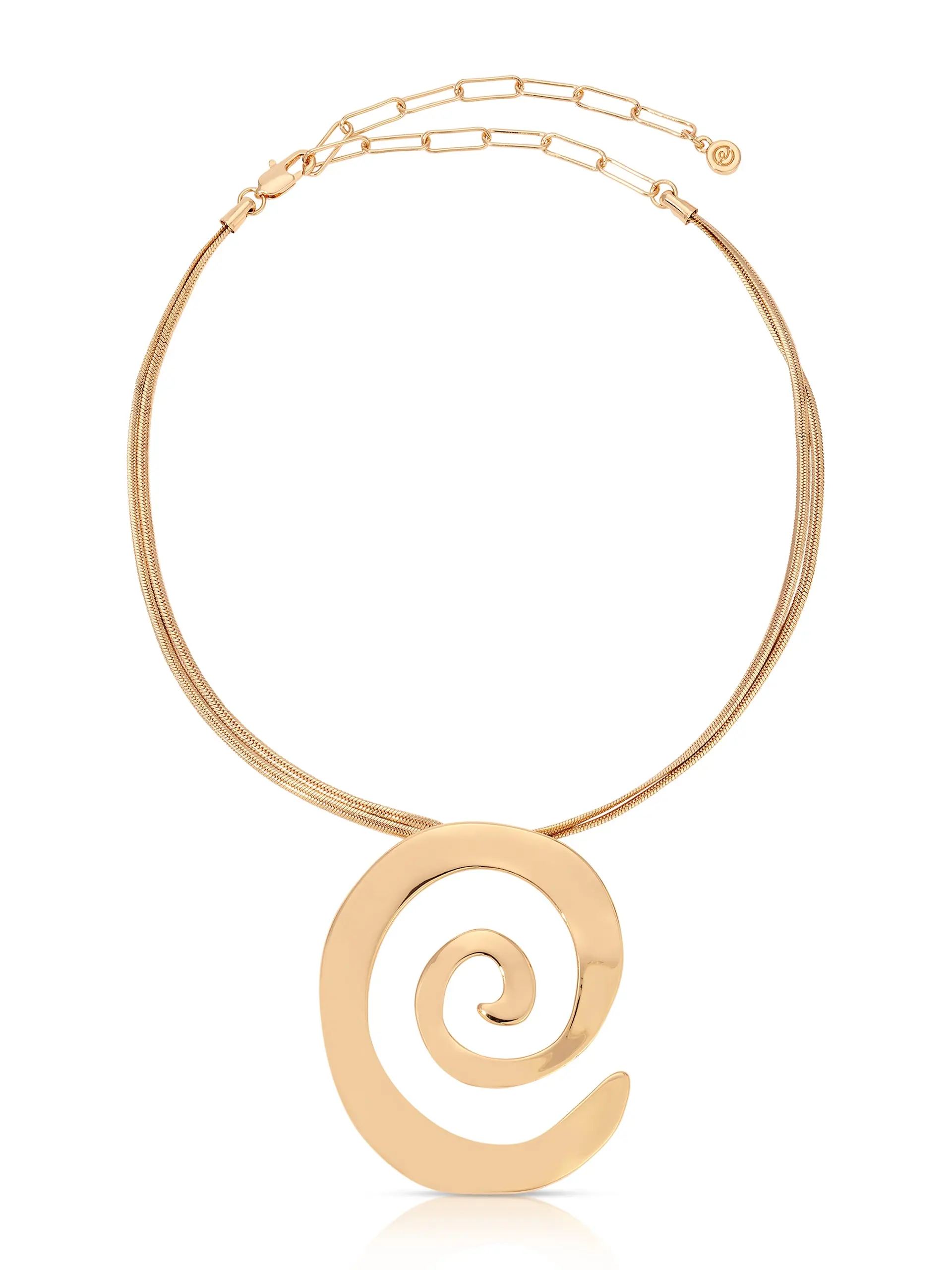 Ettika Aura Swirl Necklace with Decorative Design and Adjustable Chain