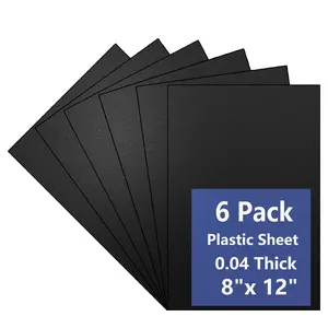 6-Pack Black Plastic Sheets, 8x12x0.04 in Flexible High-Tensile Heat-Bendable Panels, Ideal for DIY Home Projects, Minimalist Bedroom Decor & Handicrafts (Home Improvement Building Supplies)