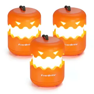 #JumpstartSale EverBrite 3-Pack Halloween Pumpkin Lantern, Collapsible Jack O Lantern Pumpkins with Lanyard, Halloween Party Favors for Kids, Light up Pumpkin Outdoor for Halloween Party Decoration, Battery Included
