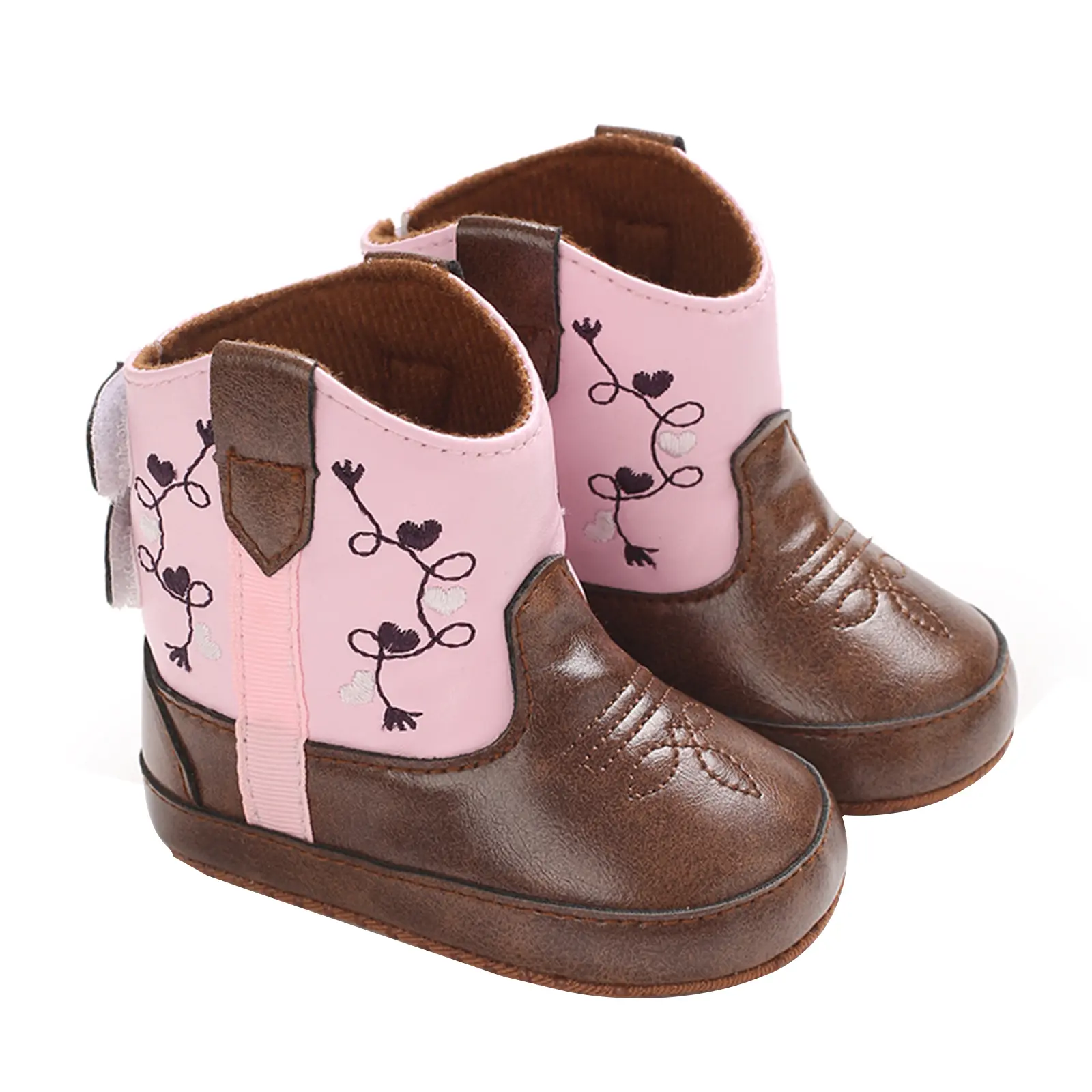 Newborn Toddler Baby Fashion PU Boots Infant Girls Non-Slip Soft Sole First Walker Winter Warm Snow Boots Crib Shoes 2025