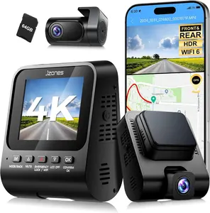 DashCam-Night vision-4K Front + 1080p Rear-HDR  - 170° Wide Angle - 24H Parking Mode - Built-in GPS + G-sensor - 5.8GHz Wifi 6 - 64 GB MicroSD included - Brand: J Zones - Model: V620 (PE)