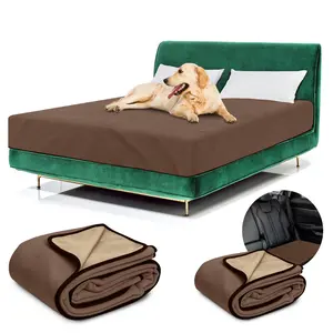 Set of 2: Waterproof Blanket Cover 80”x90” for Adult, Dog, Cat or Any Pet - 100% Waterproof Furniture, Couch or Mattress Protector – for Twin, Queen, King Beds + Car Dog Blanket