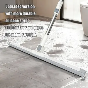 Pet Hair Tile,Dirt,Hardwood Floors,3 in1 Multifunctional,Liquids,Mop All Surface Sweeper And Squeegee For Wet and Dry Cleaning Dust,1 CountHome Retractable Silicone Floor Squeegee Bathroom Glass Floor Squeegee Home Care Supplies Home Cleaning Products