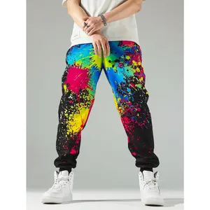 Vibrant Paint Splatter Joggers | Y2K Graffiti Streetwear Bottoms