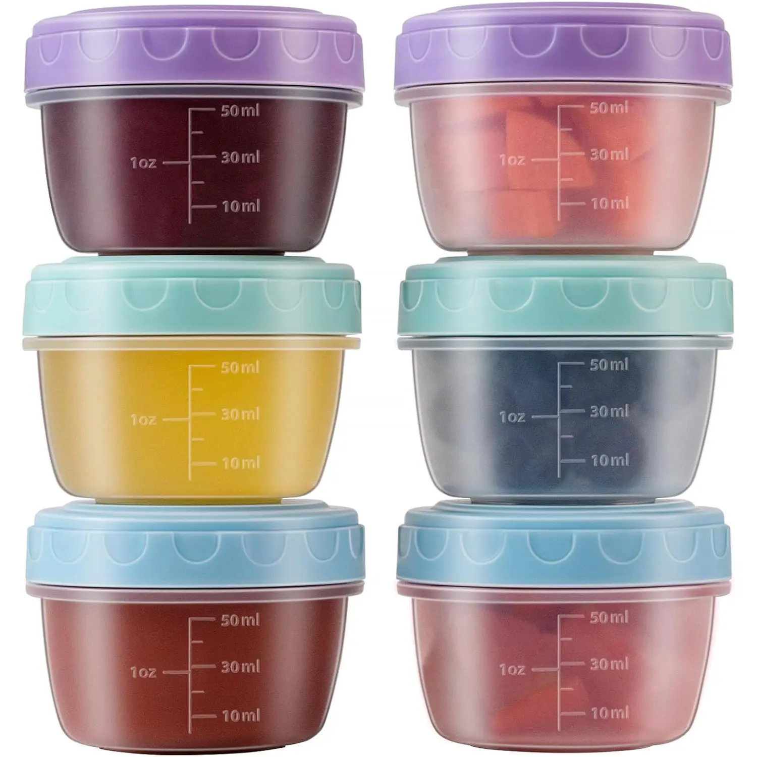 6-Piece 2.7oz Portable BPA-Free Salad Dressing Containers with Lids, Measuring Markers, Leak-Proof Seal – Reusable Kitchen Meal Prep Containers for Condiments, Home Storage Solutions, Salad Storage Jar
