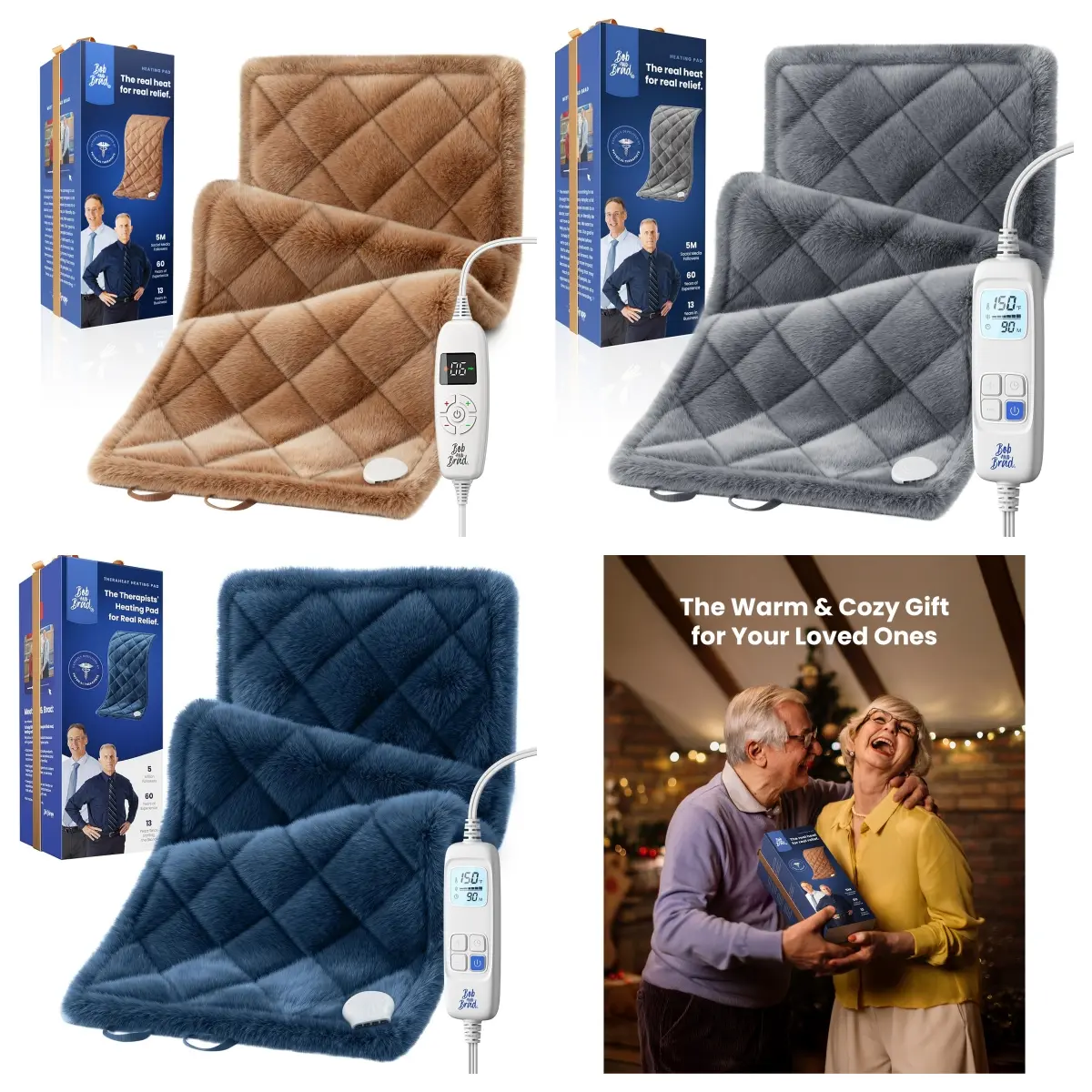 Bob and Brad TheraHeat Far Infrared Weighted Heating Pad with Timer for Back , 6 Heat Levels, 12"x24"