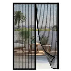 Easy-to-install Magnetic Mesh Window Curtains for Summer - Insect and Mosquito Repellent, Portable Breathable Polyester Blend, Classic Style, Suitable for Bedrooms, Living Rooms, and Wardrobe Doors, Mesh Zipper Doors