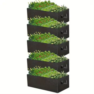 Breathable Fabric Raised Garden Bed Planting Bag, Lightweight Durable Outdoor Indoor Plant Pot, Solid Base, Ideal for Vegetables Flowers Herbs, Breathable Planter