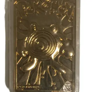 Pokemon 24kt Gold Card Poliworth With Certificate Of Authenticity Nintendo Collectible Item