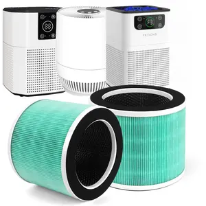 2-Pack HY1800(S) Air Purifier Filter Replacement, 3-Stage Filtration System, Green