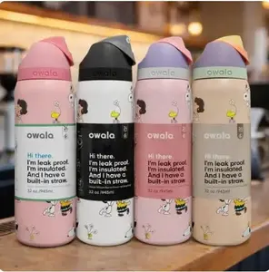 Owala FreeSip 32oz Insulated Water Bottle – Stainless Steel, Leakproof Flip Lock Lid, BPA Free, Keeps Drinks Cold 24H Hot 12H, Reusable Sports Travel Gym Bottle with Built-in Straw Design