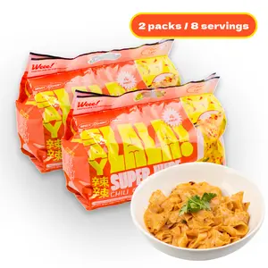 SAYLALA by Weee! Super Wide Chili Oil Noodles | Spicy Ramen Noodles | Instant Ramen - 880g (2 packs, 8 servings)