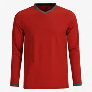 2026 Home Long Sleeve 7# Cristiano Ronaldo Soccer Jersey Red Football Jersey Quick Drying