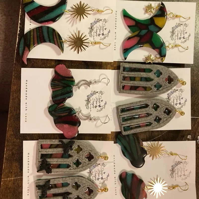 Stained glass clay earrings Stained glass clay earrings