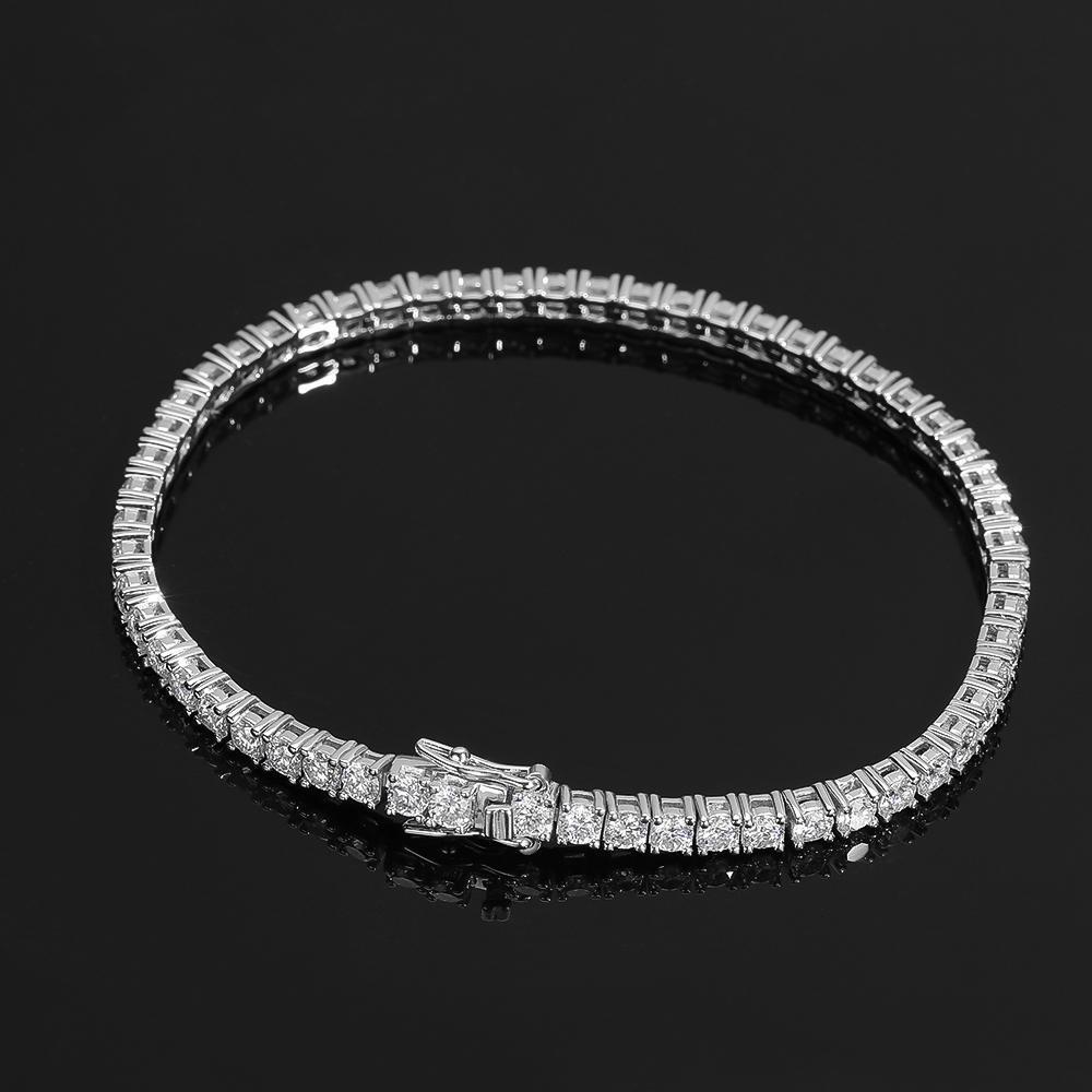 2.5-6.5MM Moissanite Tennis Bracelet for Women Men S925 Silver Plated 18k White Gold All Diamond Bracelets Wedding Jewelry Gra