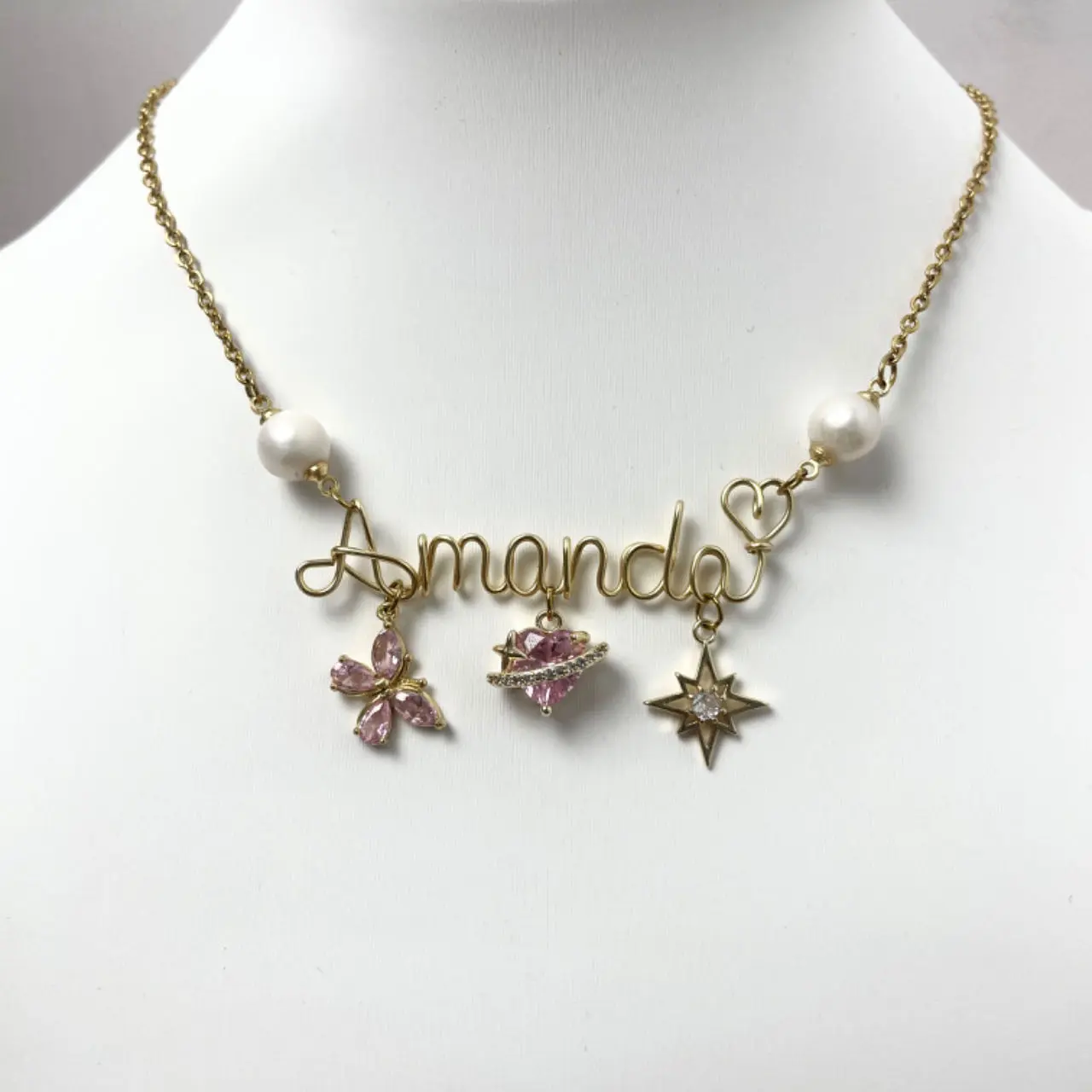 #(Gold color) Personalized Handmade Custom Name Necklace