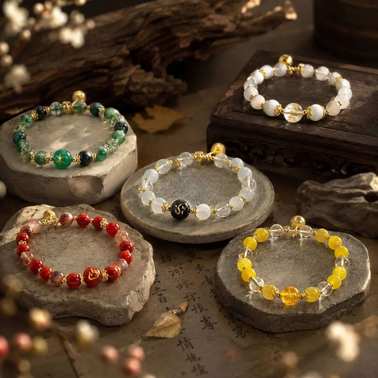 LUMAWU Pixiu Fortune Charm Bracelet - Ethnic Style Prosperity Jewelry with 8-10mm Charged Natural Stone Bracelet Beads, Multi-Energy Layerable Daily Spiritual Crystals, Crystals Bracelets