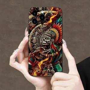 Mayan Aztec Style Creative Pattern New Angel Eye Mobile Phone Case For iPhone 17 16 15 14 13 12 11 Interesting Simple Fashion Personality Trend Suitable for Men and Women