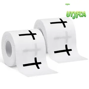 2Pcs Cross Marked Christian Athletic Tape, Cotton Zinc Oxide Sports Tape, 2IN X 23FT Wrist Support Tape, Cross Athletic Wrist Tape for Tennis, Religious Bible Verse Athlete Tape Christian Gifts for Men Women