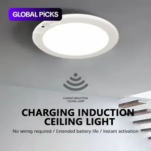 LED Rechargeable Ceiling Light, Dimmable ceiling lights, Motion-Activated Ceiling Lamp, USB Charging with Magnetic Mounting, Remote-Controlled Three-Colour Dimming, Adjustable Lights, For Living Rooms, Hallways, Bedrooms #GLOBAL PICKS