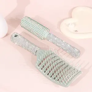 Diamond-Encrusted Detangling Comb, Comb Type, Breathable Design, Suitable for Long Short Curly Straight Hair, No Heat Needed, Soft Comfortable, Detangling Hairbrush, Hair Styling Combs