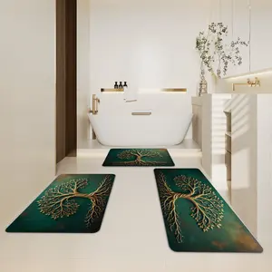 3pcs home kitchen decoration carpet features a big tree pattern and kitchenware design. It is easy to clean and suitable for bedrooms, living rooms and kitchens. It is perfect for friends and family who love trees. kitchen decor and accessories,Christmas