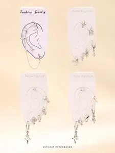 Star & Heart Design Earrings Set, Rhinestone Decor Earrings, Fashion Jewelry Accessories for Women & Girls, Trendy All-match & Exquisite Jewelry for Birthday Gift