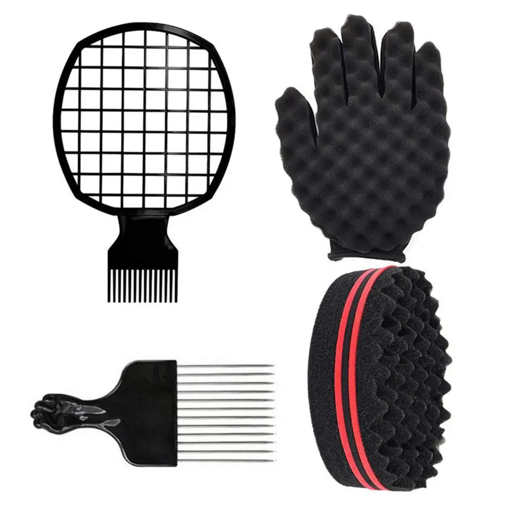 4pcs in 1 Perm Comb Set for Dreadlock Care, Sponge Styling Comb, Steel Needle Insertion Comb, Essential Hair Tools for Perfect Styles, Hair Styling Combs, Hair Styling Brush