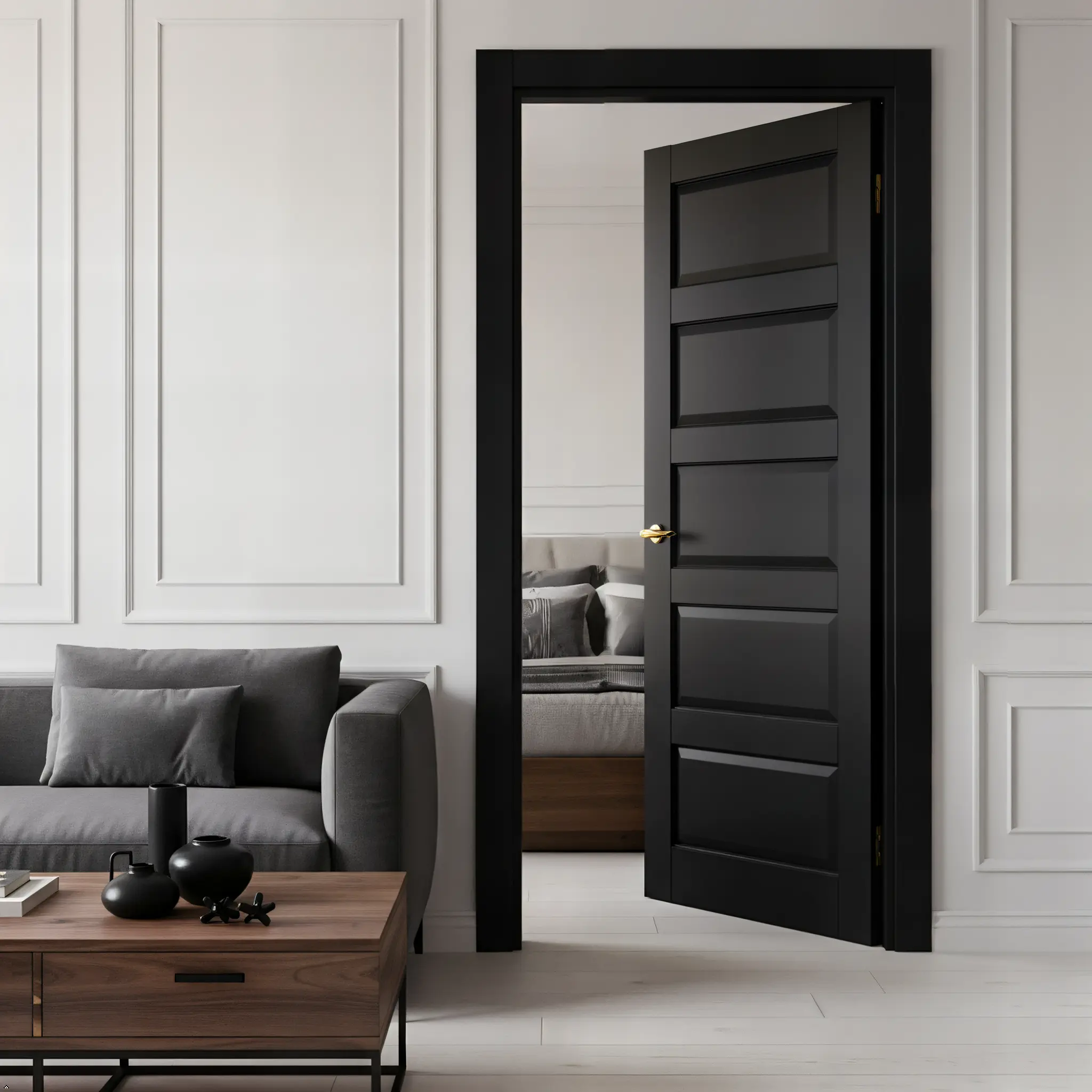 5-Panel Interior Door,White Primed Panel Pre-Assembled French Door for Closet Pantry Bedroom Livingroom Study Office,as Prehung, Pocket, Barn Doors-Shaker w/o Hardware
