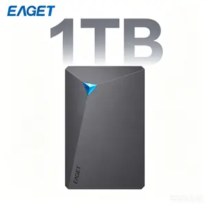 1TB Portable External Hard Drive, USB 3.0 Dual-Disk HDD, 5Gbps Fast Speed, Double Data Protection, Quiet & Shockproof, Plug & Play for PC Mac Laptop PS4 PS5 Xbox Windows Linux, Perfect for Files, Games, Videos, Photos & Music Backup EAGET