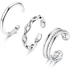 MILACOLATO 3Pcs S925 Sterling Silver Toe Rings for Women Open Toe Rings Comfort-Fit Adjustable Toe Rings Celtic Knot Turquoise Finger Foot Jewelry Set, High Quality Jewelry, Exquisite Jewelry