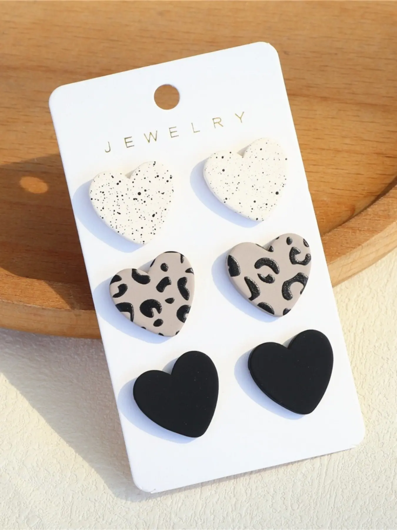 Cute Leopard Print Heart Shaped Earrings Set, Acrylic Valentine's Day Gift for Women, Fashionable Ear Studs & Dangle Earrings, Ear Dangles, Earrings Jewelry, Valentines Day Jewelry
