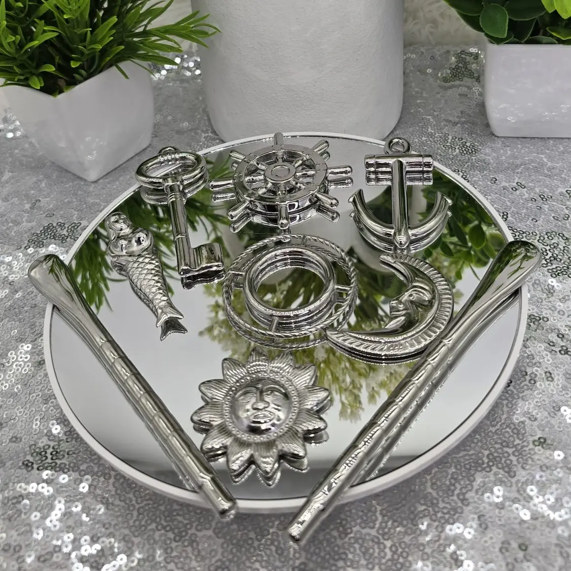 Yemaya Tools Set in Stainless Steel - Santeria Ocha Orisha Altar Shrines