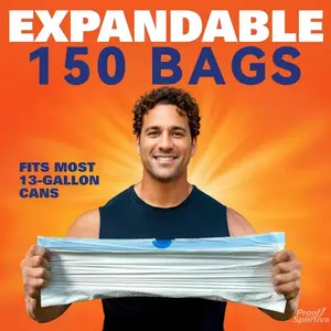 150 Bags 13 Gallon Disposable Trash Bags Puncture Tear Resistant Odor Eliminator Technology Lemon Mint Scent Drawstring Kitchen Garbage Bags 150 Count