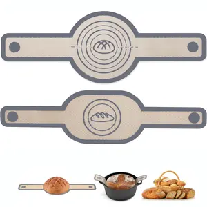 Silicone Bread Sling Oval and Round - Non-Stick & Easy Clean Reusable Oval Bread Baking Mat for dutch oven.  With Long Handles Sourdough Bread Baking mat tools supplier Liner