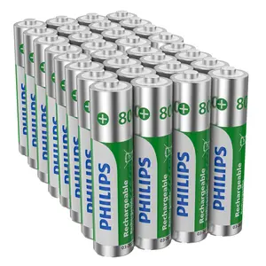 PHILIPS AAA Rechargeable Batteries 32 Pack, High Capacity Triple A  Battery 800mAh 1.2V NiMH Low Self Discharge, Recharge up to 500x