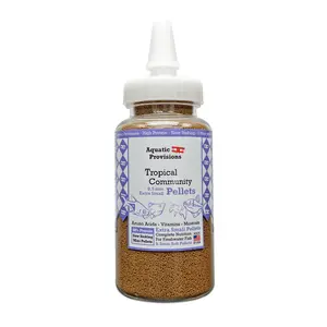 0.5 mm Tropical Community Pellets, Extra Small Sinking Fish Food for Freshwater and Saltwater Aquarium Fish