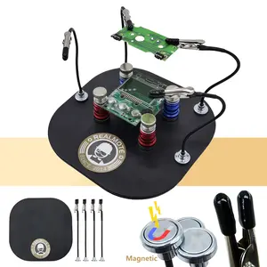 Versatile Pcb Soldering Holder with Magnetic Pin Slots, Bendable Clips, Circuit Board Electronic Repair Tool Set