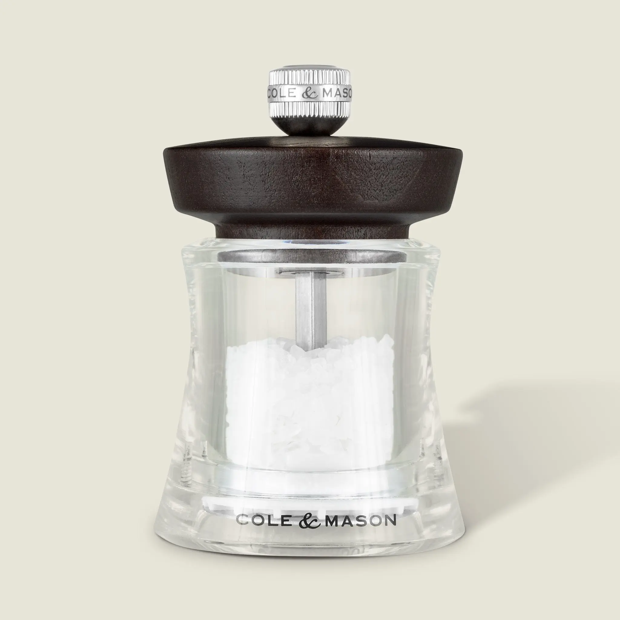 Cole & Mason Holborn Aesthetic Traditional Chocolate Beech Salt & Pepper Mills, Ceramic Grinding Utensils with Steel Components