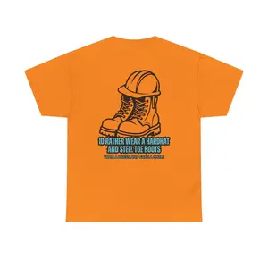 Hard Hat and Boots Tee No Fake Smiles Just Real Hustle Cotton Fit