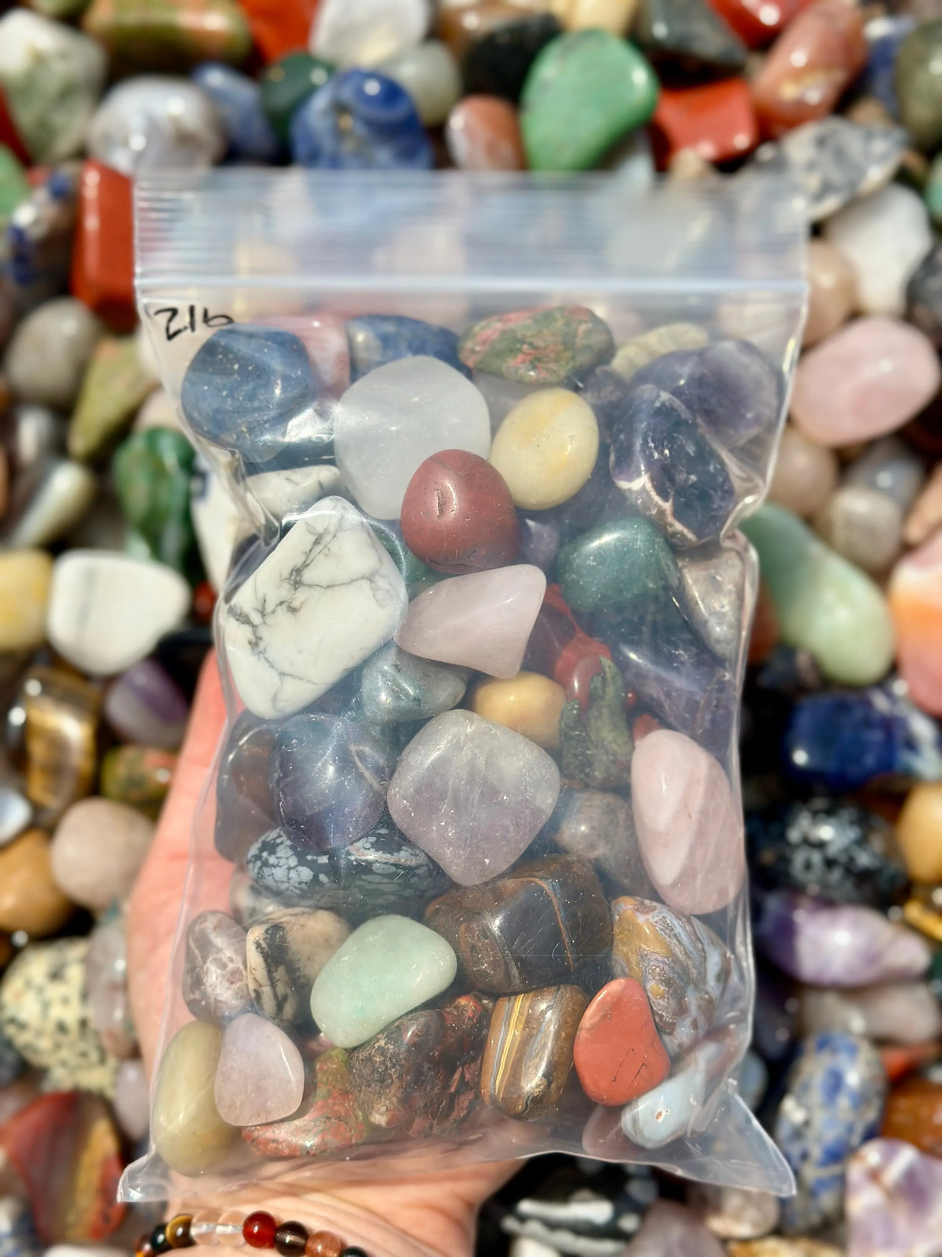 Mixed Gemstone Tumbled Stones (Bulk) Polished Mixed Gemstone Crystals, Crystal Confetti Natural Red Agate