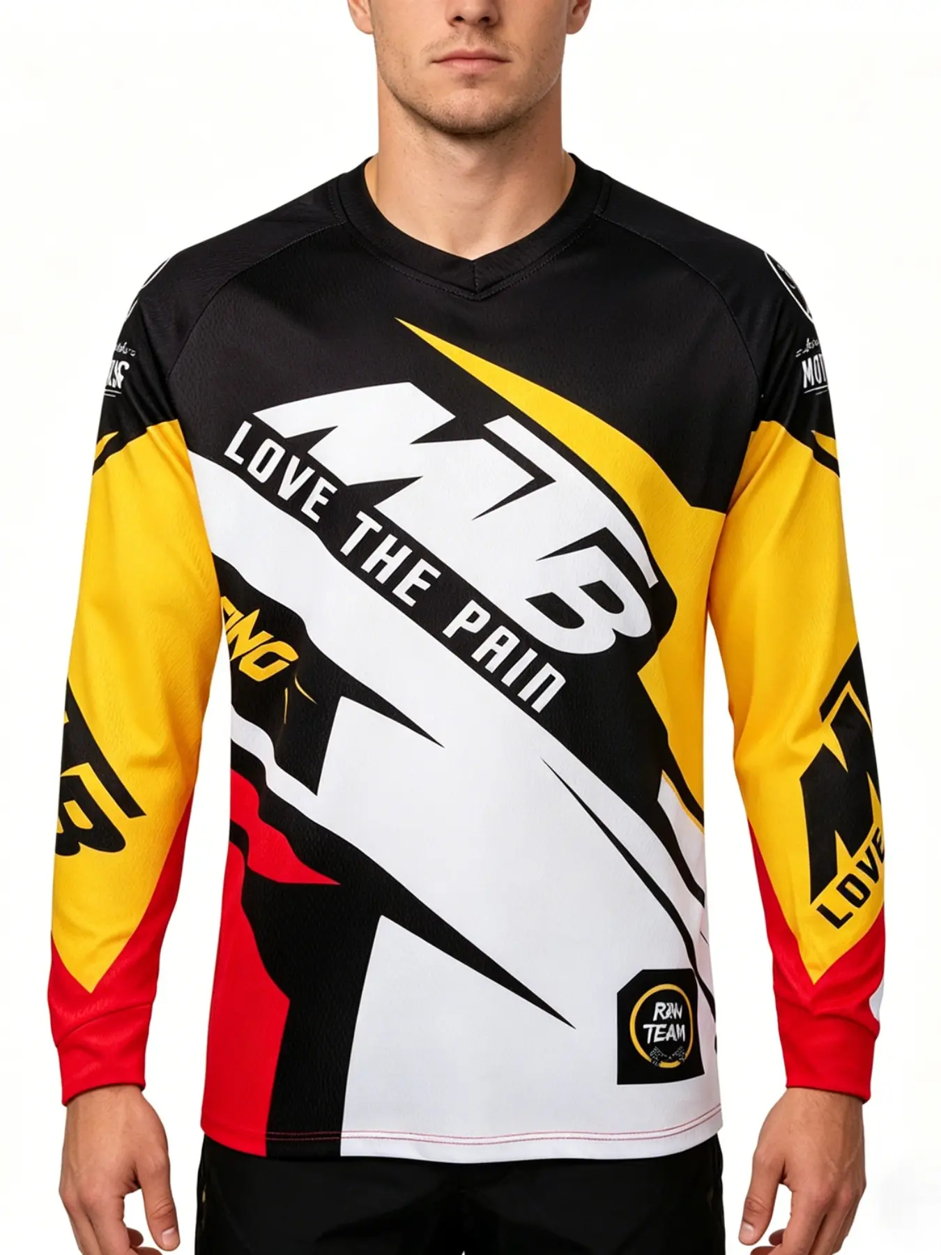 Men's Downhill MTB Jersey Long Sleeve Cycling Shirt, Mountain Bike Riding Gear, Breathable & Durable Outdoor Sports Top