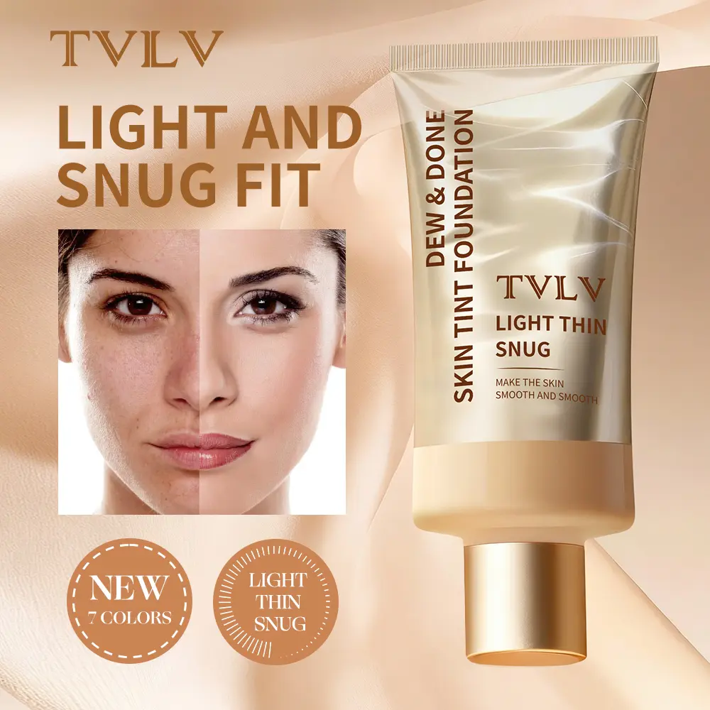 Dew & Done Light Thin Snug Foundation - Lightweight, Ultra-Light Breathable Texture, Waterproof, Sweatproof, Full Coverage, Gentle, Ideal for Dry Skin, Daily Wear, Makeup Routine, Even Skin Tone, Natural Look, Concealer Cosmetic