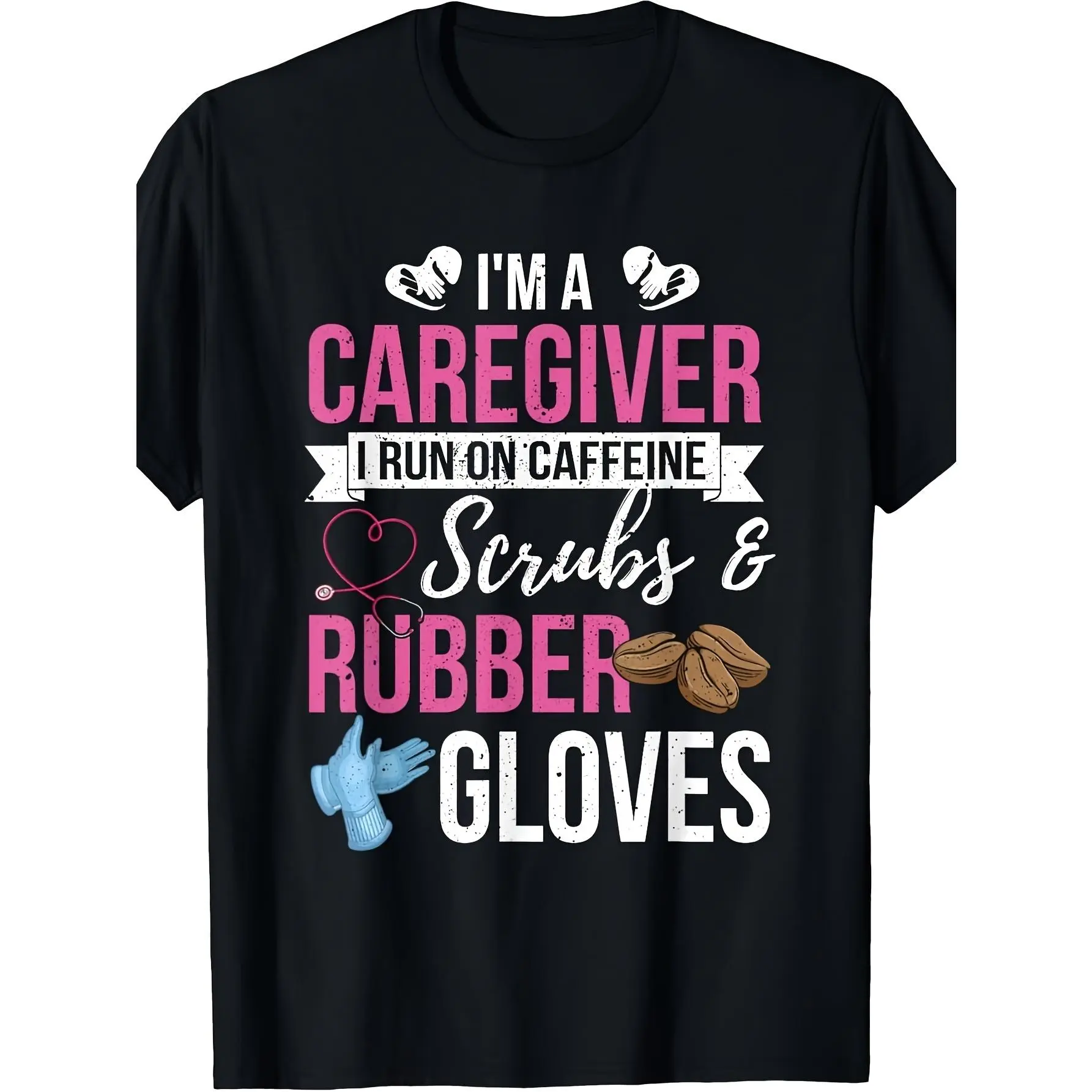 Women's Funny Caregiver Shortsleeve Tshirt - Humorous Nursing Garment, Comfortable Loose Fit Round Neck, Smooth Prints, Caregiving Gift for Healthcare Workers, 2026 Summer Casual Wear, Hand Washable, Unisex Style, Tops, Digital Print