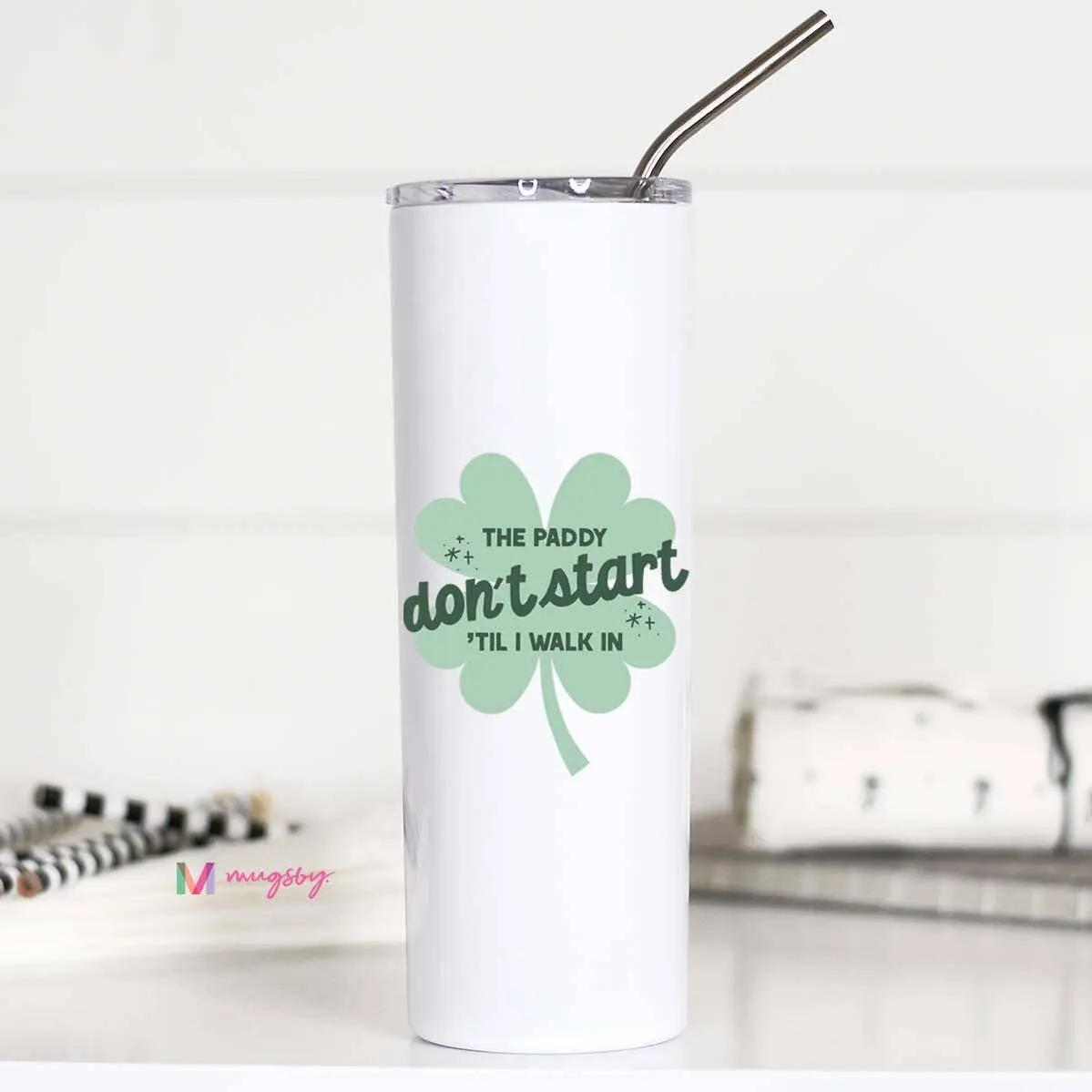 St. Patrick's Day Paddy Tumbler with Lid and Straw