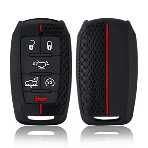 6 Buttons Remote Key Case Keychain Shell Fob for Dodge RAM1500 RAM2500 TRX RAM 1500 Silicone Key Holder Cover Skin 2021 2020
