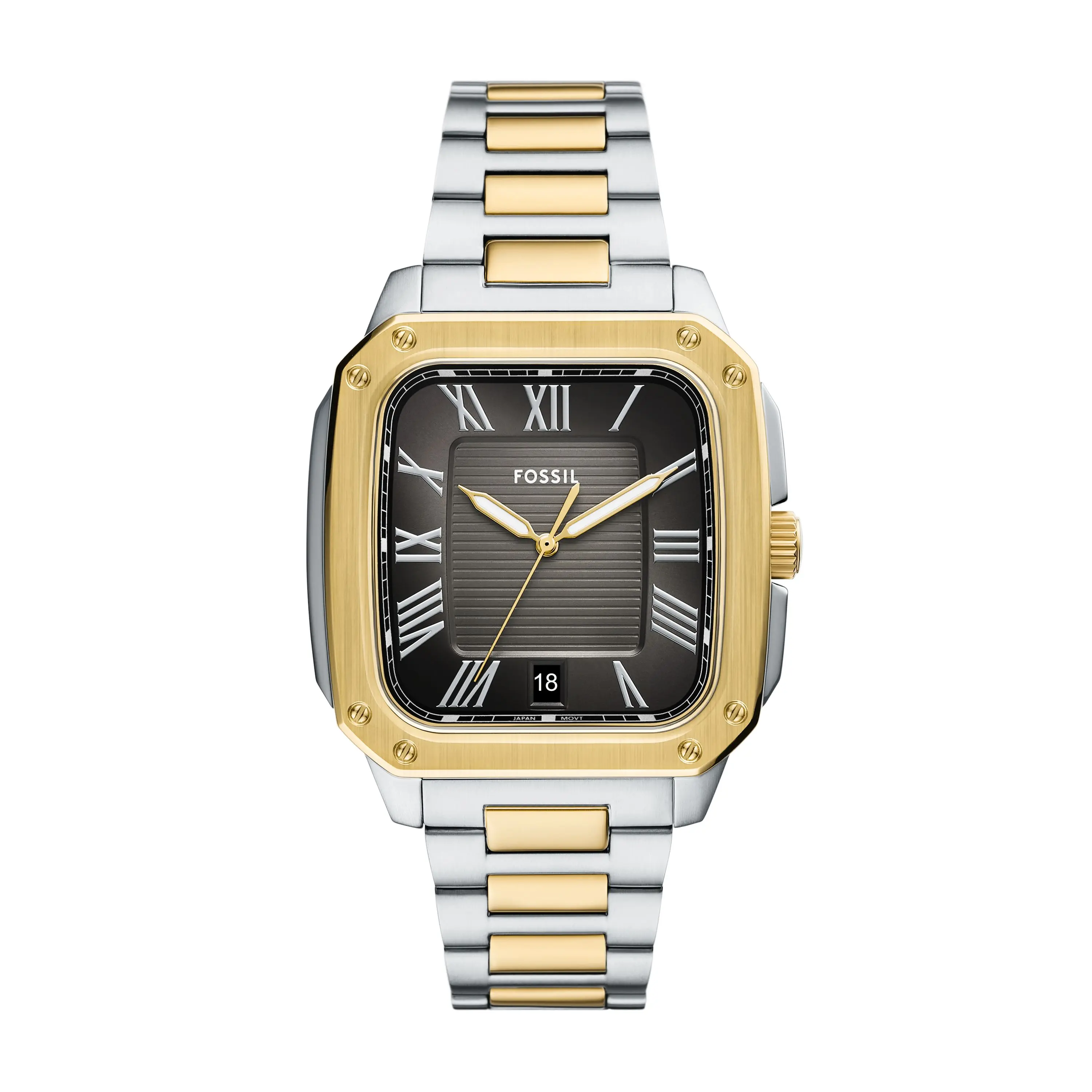 Fossil Men's Crosby 42mm Three-Hand Date Two-Tone Stainless Steel Watch