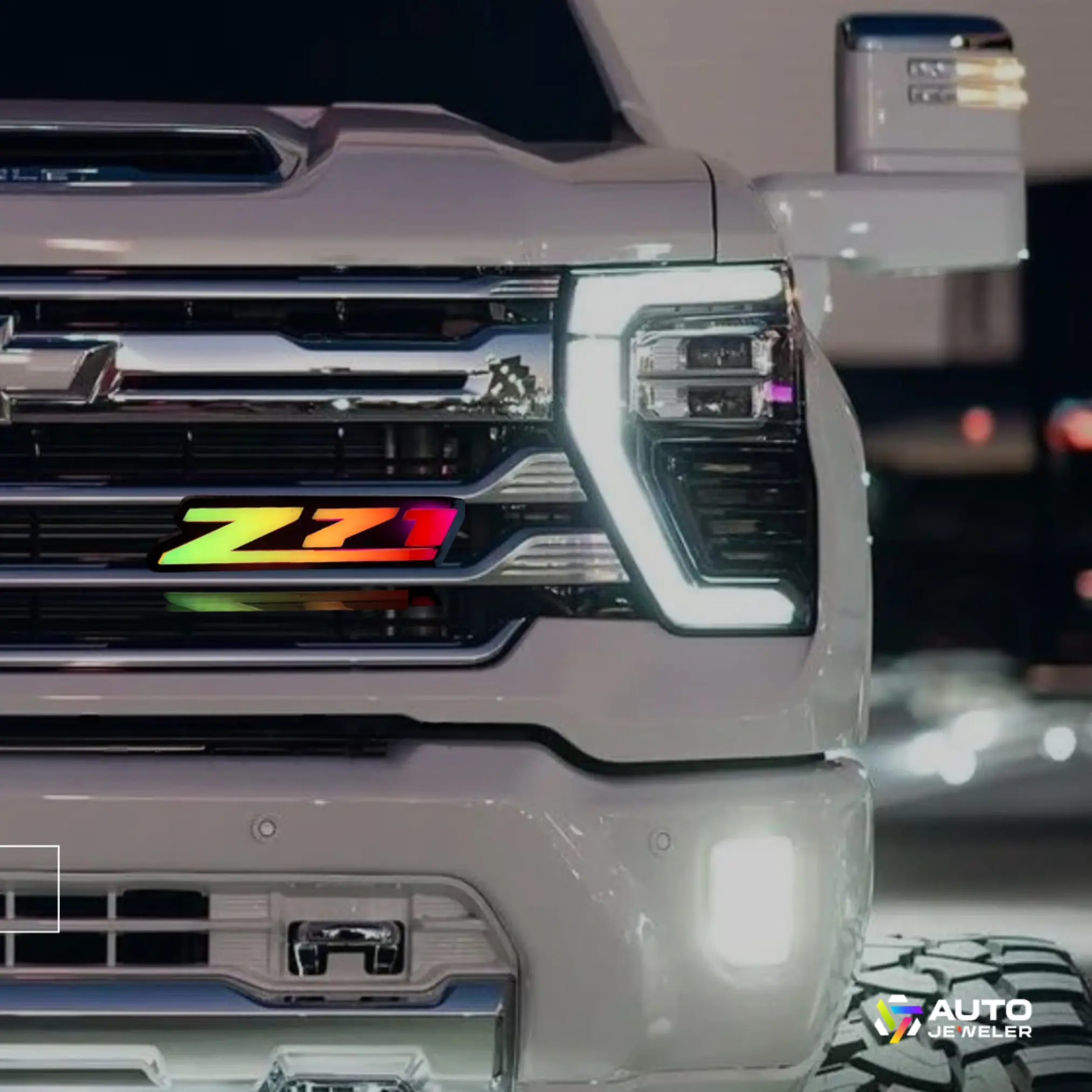 Chevy Z71 RGB Flow Series LED Grille Emblem Badge - Aggressive Luminous Emblem with RGB Lights for Vehicle & Automotive Decoration, Vehicle Decoration, Cool Car Decoration