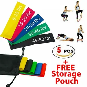 Resistance Bands Loop Set Workout Exercise Gym Yoga Strength Fitness Butt Lift
